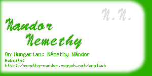 nandor nemethy business card